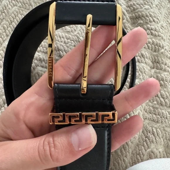 Versace Greca Leather Men’s Belt 4 CM - Picture 2 of 4